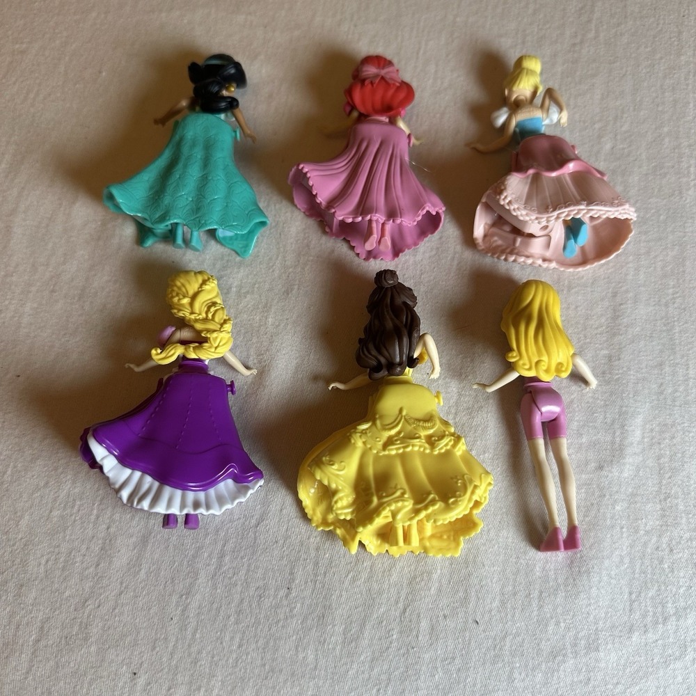 Disney Princess Royal Clips Doll Lot of 6 Mini Dolls w/ 5 Clip On Dresses As Is - Picture 5 of 6